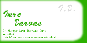 imre darvas business card